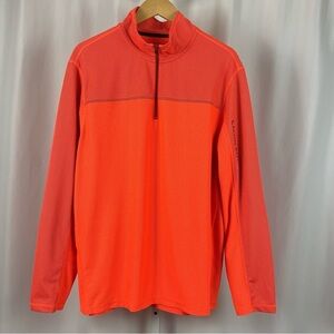 Calvin Klein Large Textured Neon Half Zip Pullover Running Active Workout Gym